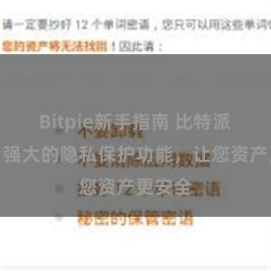 Bitpie新手指南 比特派钱包：强大的隐私保护功能，让您资产更安全