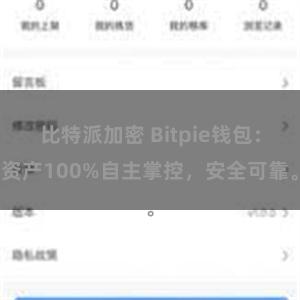 比特派加密 Bitpie钱包：资产100%自主掌控，安全可靠。