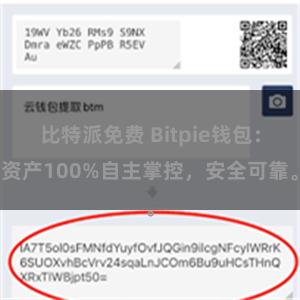 比特派免费 Bitpie钱包：资产100%自主掌控，安全可靠。