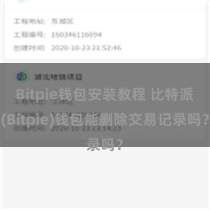 Bitpie钱包安装教程 比特派(Bitpie)钱包能删除交易记录吗？