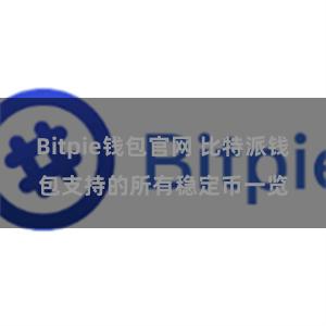 Bitpie钱包官网 比特派钱包支持的所有稳定币一览