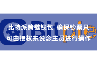 比特派跨链钱包  确保钞票只可由授权东说念主员进行操作
